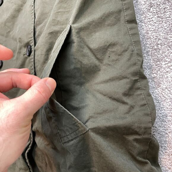 Forever 21 Overcoat Jacket Womens Large Army Green Double Breasted Pockets Belt - Picture 12 of 12